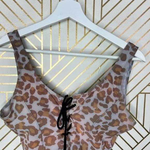 Beach Bash! by Art‎ & Tatyana Retro Leopard One Piece Swimsuit Brown Black - Picture 3 of 11